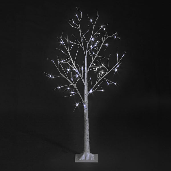 4ft Birch Tree Pre Lit with Ice White LEDs