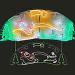 6ft Santa with Sleigh Reindeer and Shooting Stars Animated Christmas Neon Rope Light Display