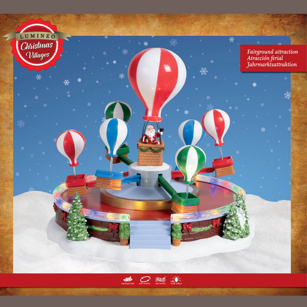 30cm Animated Spinning Hot Air Balloon LED Christmas Fun Fair Scene