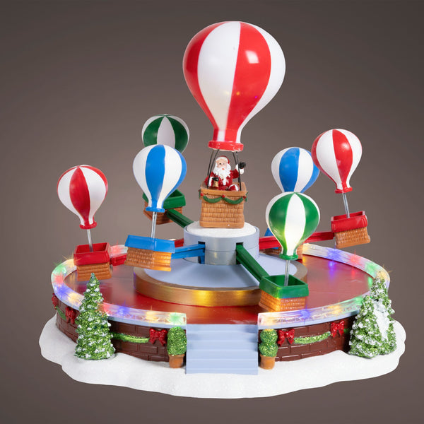 30cm Animated Spinning Hot Air Balloon LED Christmas Fun Fair Scene