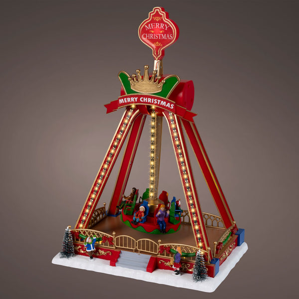 42cm Spinning Swing Ride LED Christmas Fun Fair Scene