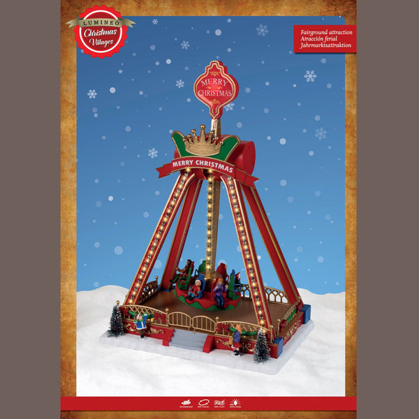 42cm Spinning Swing Ride LED Christmas Fun Fair Scene