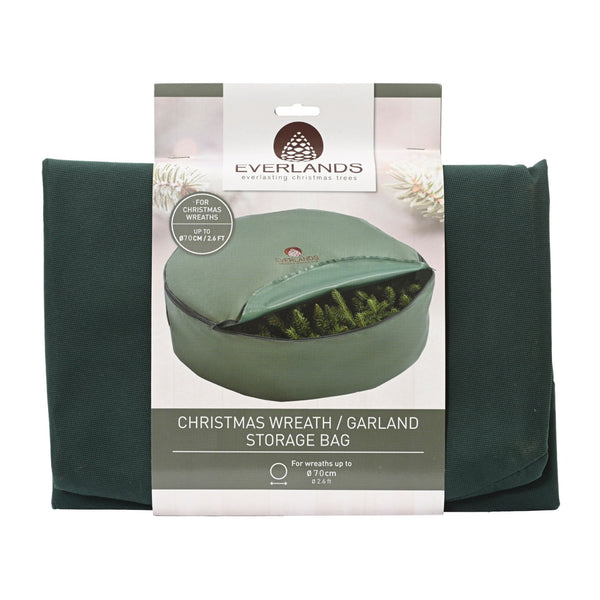70cm Premium Green Everlands Christmas Wreath Storage Bag