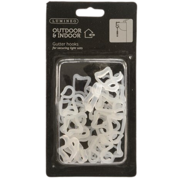 Pack of 24 Extra Large Gutter Hooks for Outdoor Christmas Lights