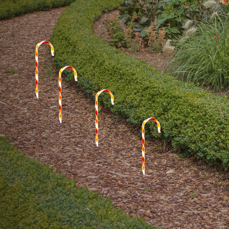 Set of 8 Large Candy Cane Battery Powered Christmas Pathfinder Stake Lights
