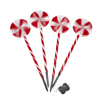 Set of 4 Large Candy Cane Swirls Battery Powered Christmas Pathfinder Stake Lights - 3