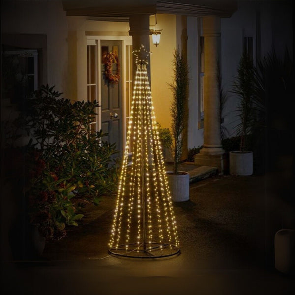 7ft Warm White and Cool White Twinkling Wire Christmas Tree Cone