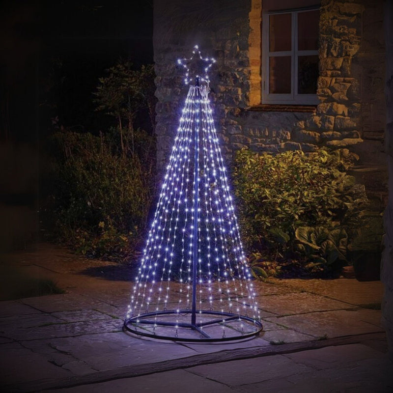 7ft Warm White and Cool White Twinkling Wire Christmas Tree Cone