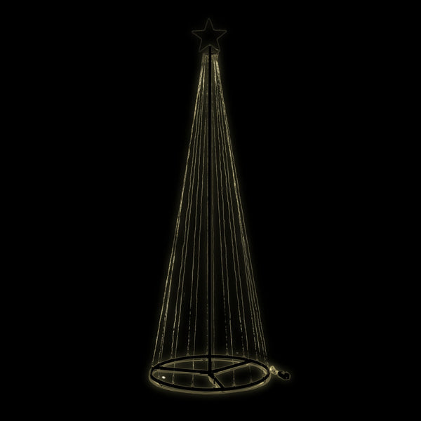 7ft Warm White and Cool White Twinkling Wire Christmas Tree Cone