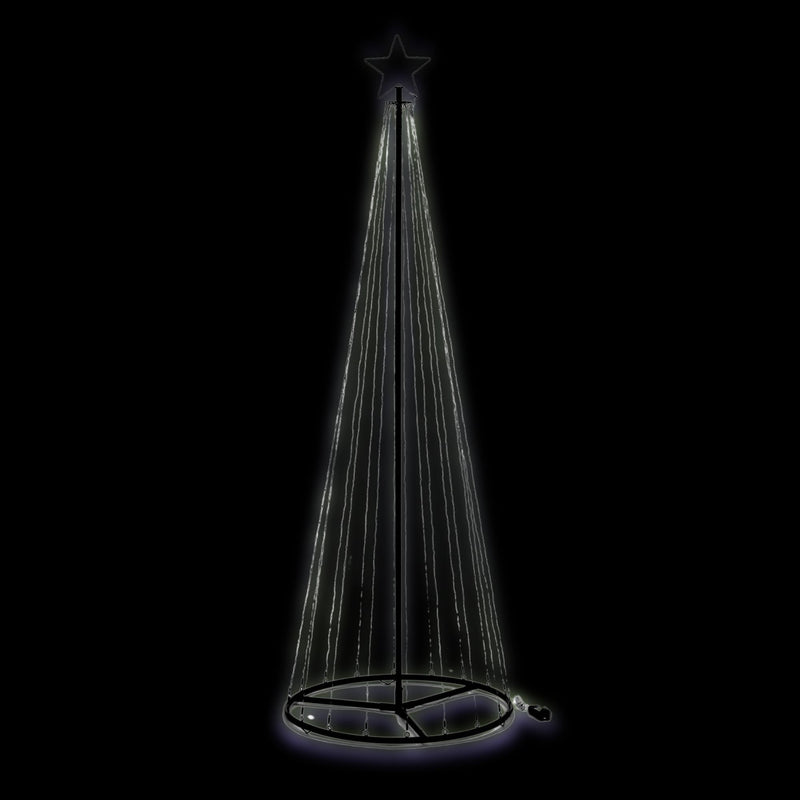 7ft Multi Coloured Twinkling Wire Christmas Tree Cone