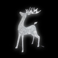90cm Glitter Twist Silver Twinkling Reindeer Christmas Silhouette