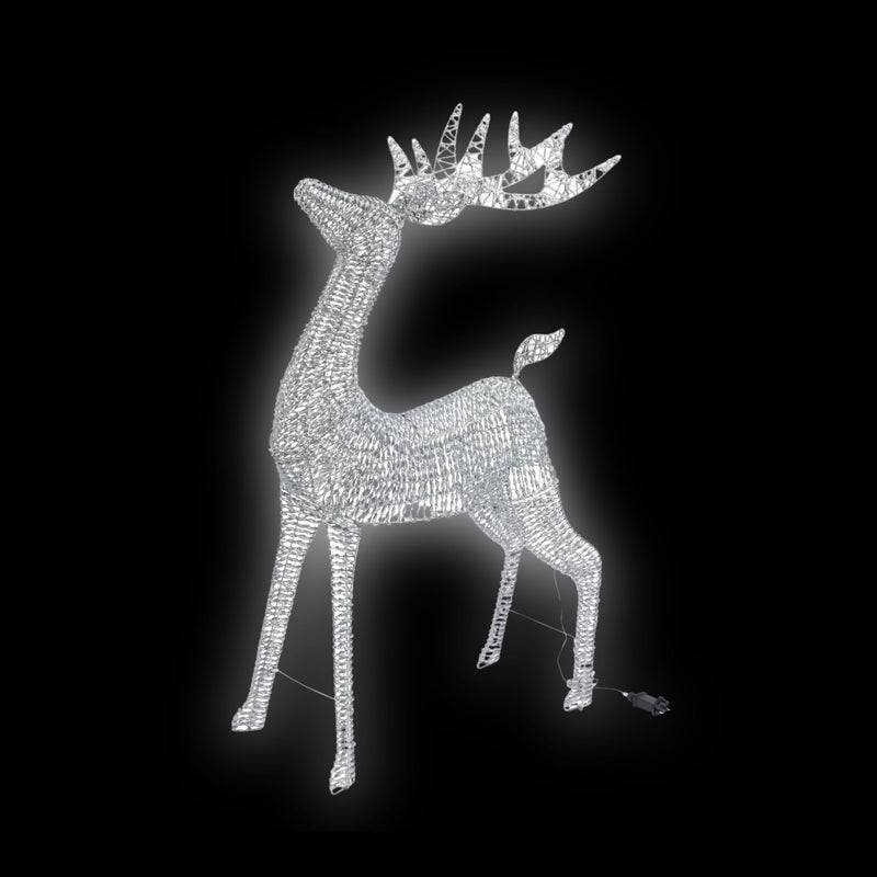 90cm Glitter Twist Silver Twinkling Reindeer Christmas Silhouette