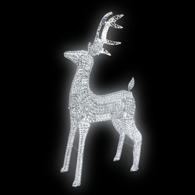 1m Glitter Twist Silver Twinkling Reindeer Christmas Silhouette