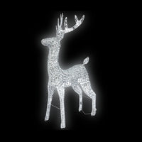 1.2m Glitter Twist Silver Twinkling Reindeer Christmas Silhouette