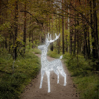 1.2m Glitter Twist Silver Twinkling Reindeer Christmas Silhouette - 2
