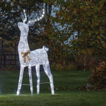 1.6m Glitter Twist Silver Twinkling Reindeer Christmas Silhouette