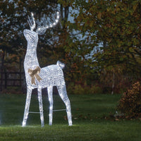 1.6m Glitter Twist Silver Twinkling Reindeer Christmas Silhouette - 2