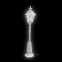 1.5m Glitter Twist Silver Twinkling Lamp Post Christmas Silhouette