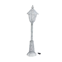 1.5m Glitter Twist Silver Twinkling Lamp Post Christmas Silhouette - 4
