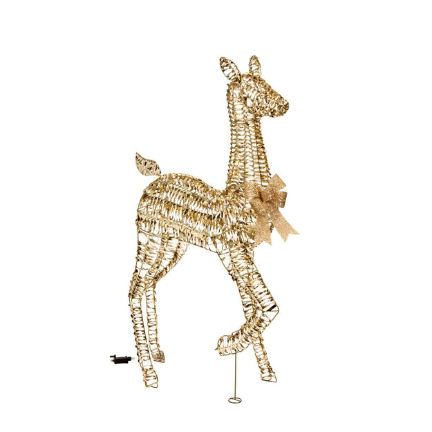 1.35m Glitter Twist Gold Twinkling Doe Christmas Silhouette