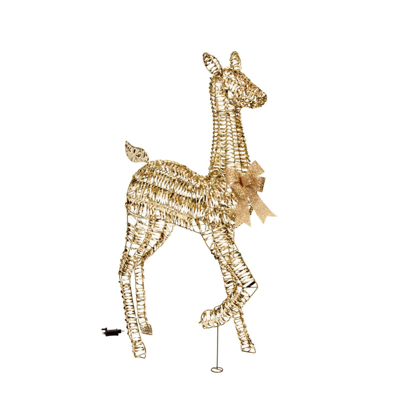 1.35m Glitter Twist Gold Twinkling Doe Christmas Silhouette