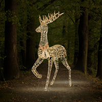 1.50m Glitter Twist Gold Twinkling Stag Christmas Silhouette - 2