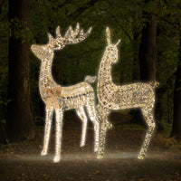 2.35m Glitter Twist Gold Twinkling Doe Christmas Silhouette