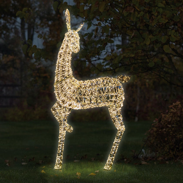 2.35m Glitter Twist Gold Twinkling Doe Christmas Silhouette