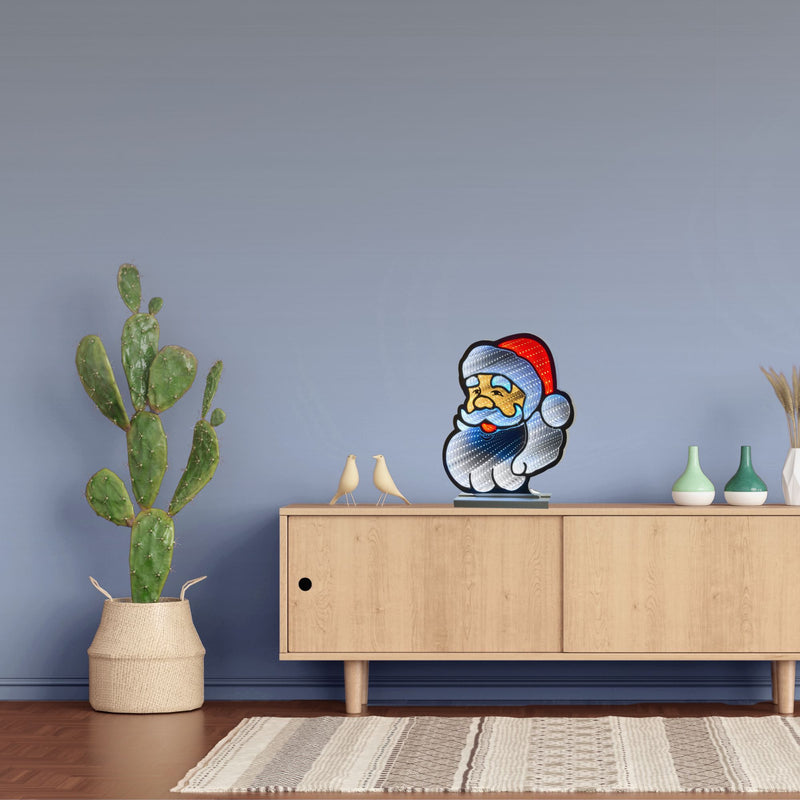 40cm Jolly Santa Face Christmas Infinity Light