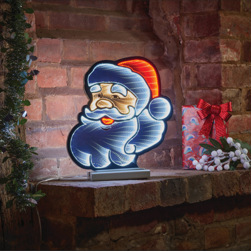 40cm Jolly Santa Face Christmas Infinity Light