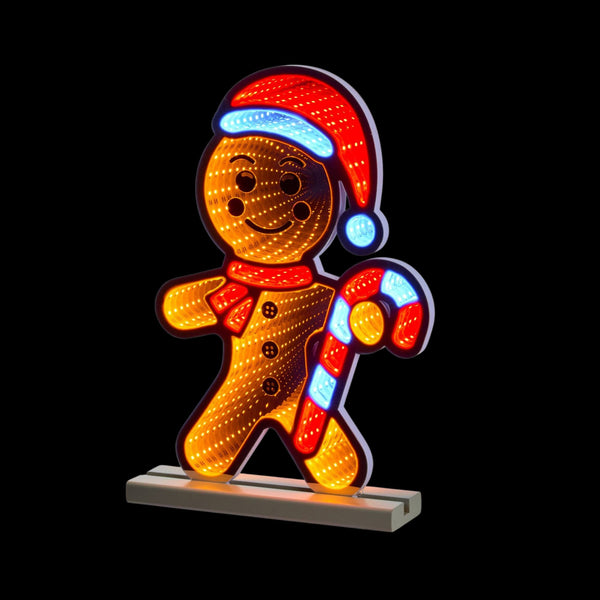 40cm Mr Gingerbread Christmas Infinity Light