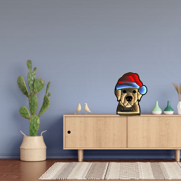 40cm Dog in Santa Hat Christmas Infinity Light
