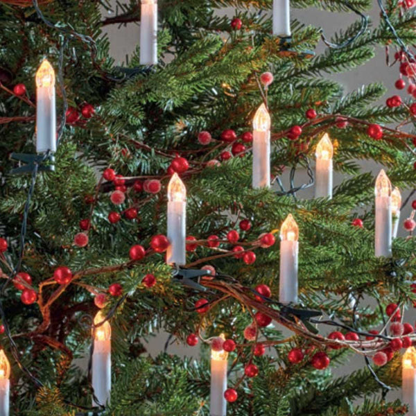 Set of 30 LED Festive Clip-on Christmas Tree Candles