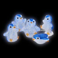 Set of Five Festive Penguins Christmas Acrylic Lights - 2