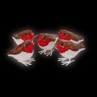 Set of Five Festive Robins Christmas Acrylic Lights - 2