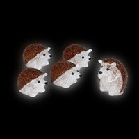 Set of Five Festive Hedgehogs Christmas Acrylic Lights - 2