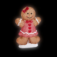 30cm Gingerbread Girl Christmas Acrylic with Cool White LEDs - 2