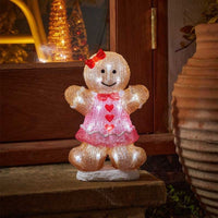 30cm Gingerbread Girl Christmas Acrylic with Cool White LEDs