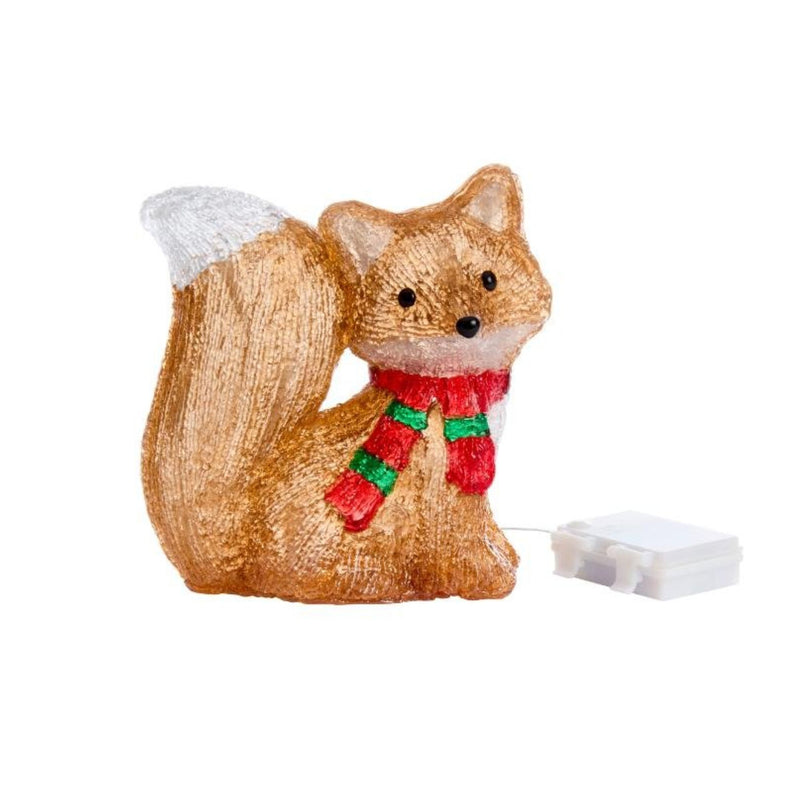 Cute Inlit Acrylic Fox with Ice White LEDs