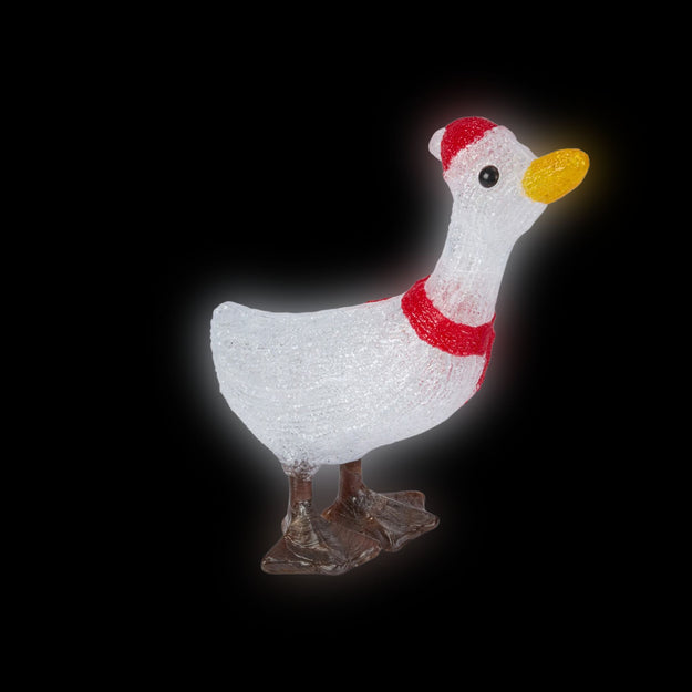 35cm Festive Goose Christmas Acrylic with Cool White LEDs