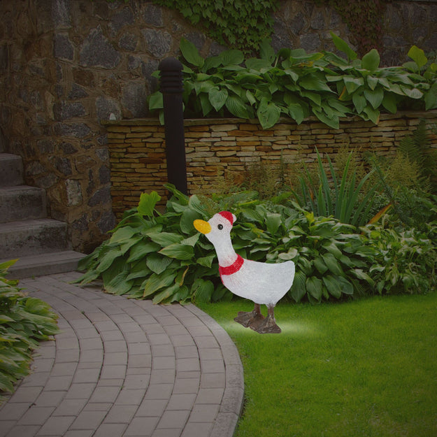 35cm Festive Goose Christmas Acrylic with Cool White LEDs