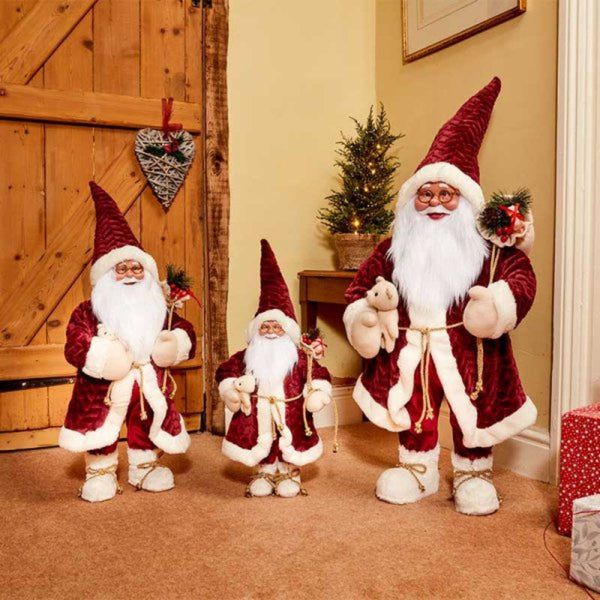 85cm Burgundy Papa Noel Mega Free Standing Santa