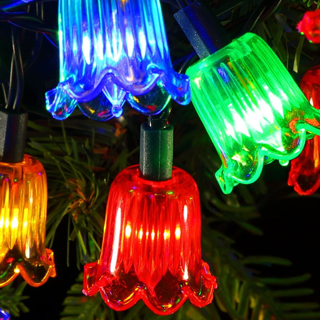 20 Classic Canterbury Bells Multi Coloured Battery Operated LED Christmas Lights