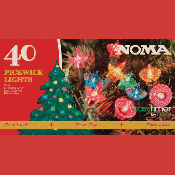 40 Classic Pickwick Multi Coloured LED Retro Christmas Lights