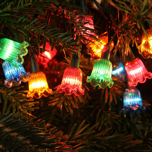 40 LED Canterbury Bell Multi Coloured Retro Christmas Lights
