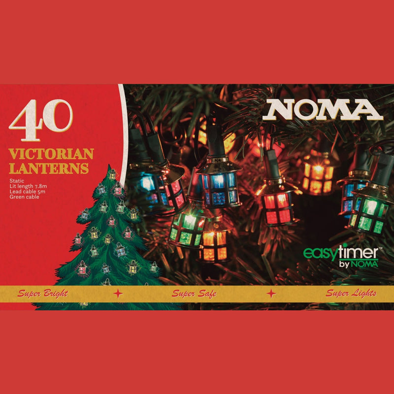 40 LED Victorian Lantern Multi Coloured Retro Fairy Christmas Lights