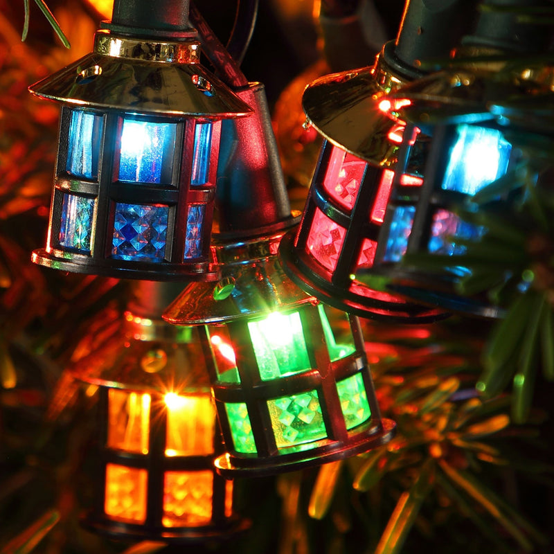 20 Classic Victorian Lanterns Multi Coloured Battery Operated LED Christmas Lights