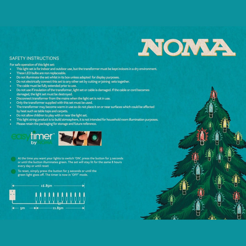 80 LED Multi Coloured Classic Retro Fairy Christmas Lights