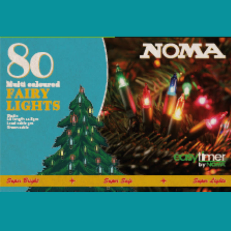 80 LED Multi Coloured Classic Retro Fairy Christmas Lights