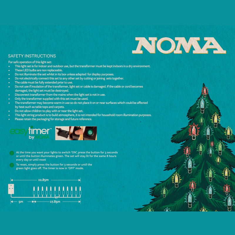 120 LED Multi Coloured Classic Retro Fairy Christmas Lights